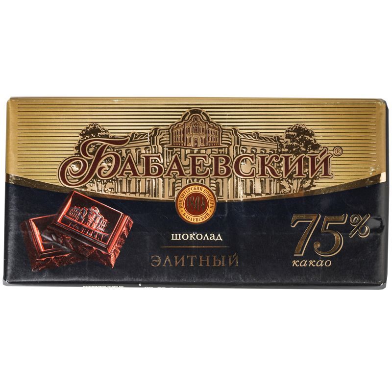 Шоколад Бабаевский элитный 75% какао 90г шоколад горький бабаевский элитный 75 % какао 90 г