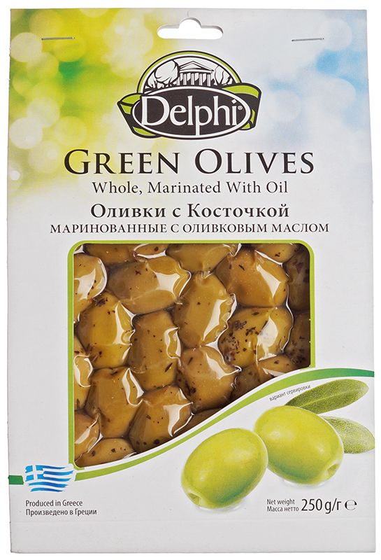 Оливки с косточкой маринованные с оливковым маслом Греция 250г оливки и маслины каламата маринованные delphi с косточкой с оливковым маслом 250 г