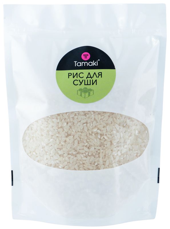 Рис для суши среднезерный белоснежный шлифованный Tamaki 500г