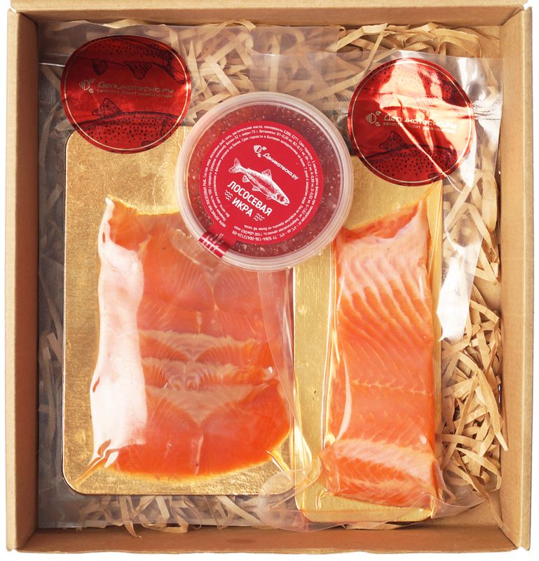 Подарочный набор Форель Box икра красная форели замороженная без консервантов 180г