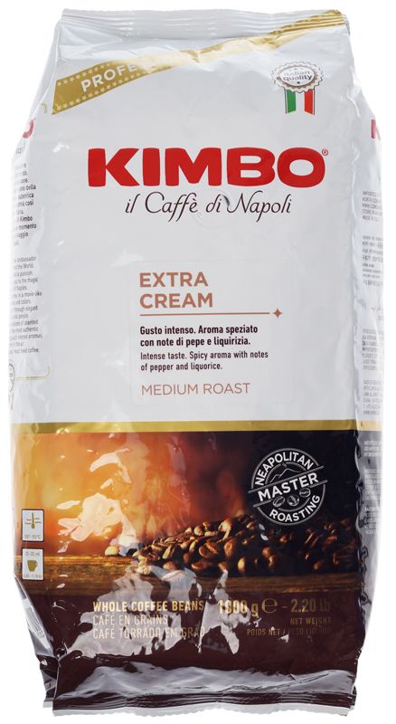 Кофе зерновой Kimbo Extra Cream 1кг кофе kimbo кофе gold 100% arabica зерновой 250 г