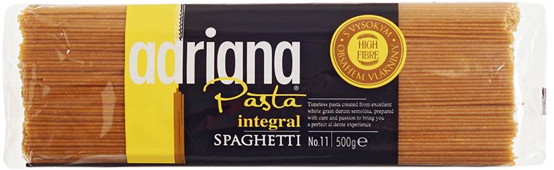 Макаронные изделия Integral №11 спагетти цельнозерновые из твердых сортов Adriana 500г