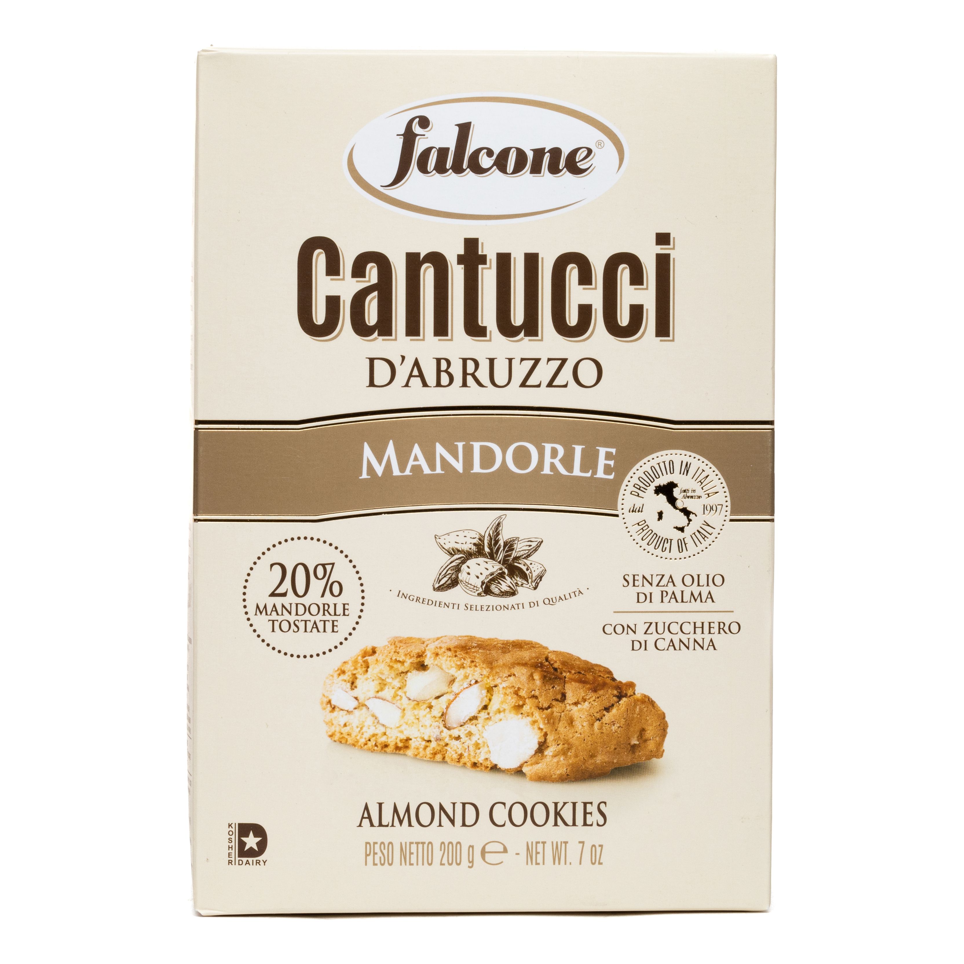 Печенье Кантуччи с миндалем Falcone 200г печенье falcone кантуччи сахарное с темным шоколадом 200 г