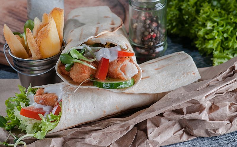 Шаурма с тигровыми креветками