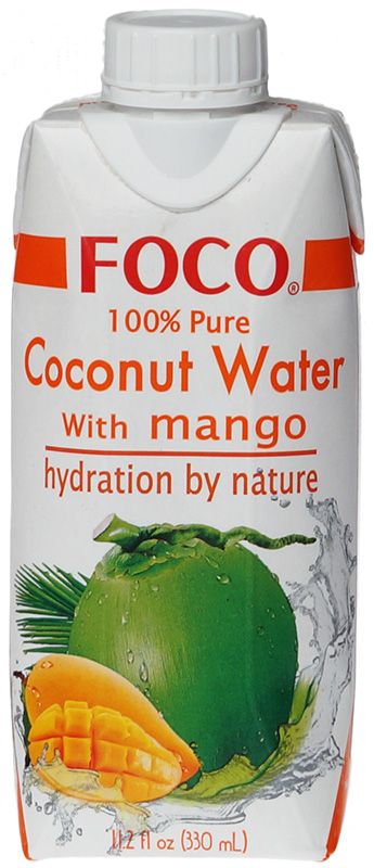 Кокосовая вода со вкусом манго Foco 330мл кокосовая вода с соком ананаса foco 330 мл