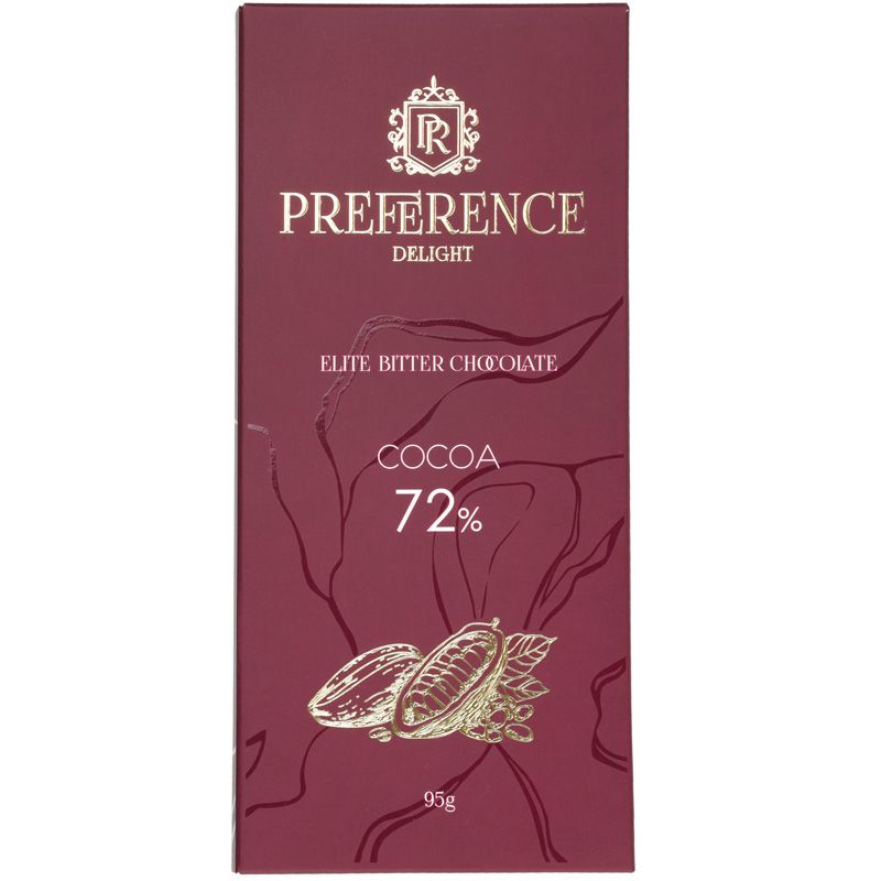 Шоколад горький Prefrence Delight Элитный 72% 95г шоколад горький nilambari с кристаллами соли 75 % какао 65 г