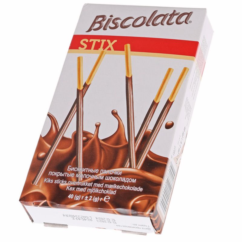 Палочки бисквитные Biscolata 40г бисквитные палочки biscolata в молочном шоколаде с кокосовой стружкой 32 г