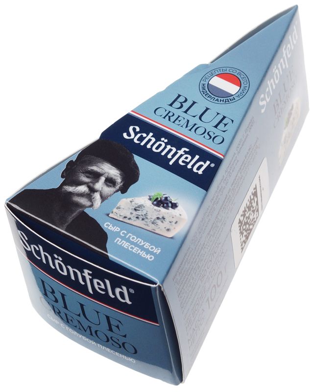 цена Сыр с благородной голубой плесенью Schonfild Blue Cremoso 50% жир. 100г