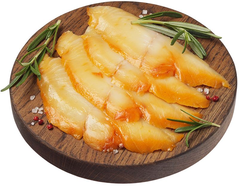 Масляная рыба филе-ломтики холодного копчения без консервантов спецпосол Деликатеска 300г