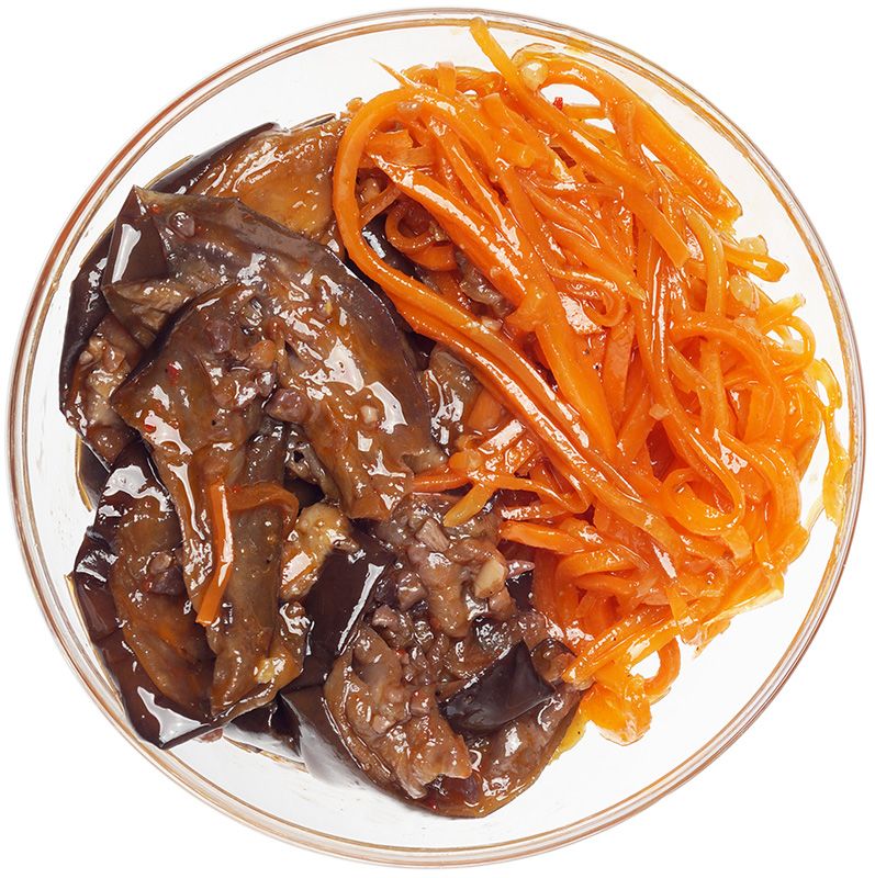 Салат из баклажанов по-корейски 150г салат fresh secret кальмары с морковью по корейски 200 г