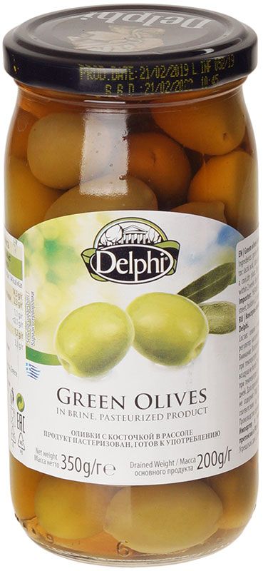 Оливки с косточкой Колоссал в рассоле Delphi Греция 350г оливки delphi с косточкой в маринаде с лимоном 480 г