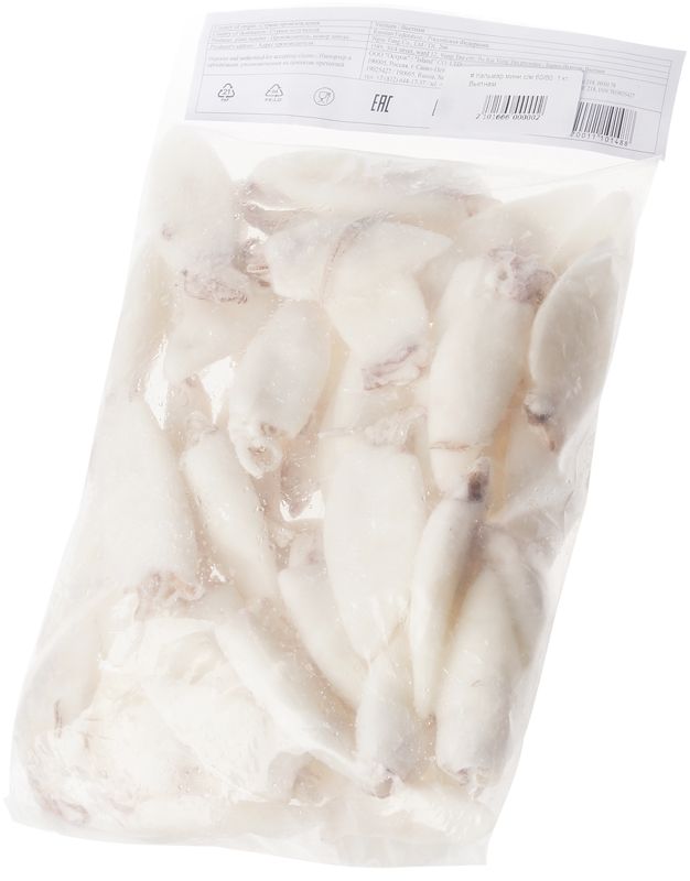 Кальмар молодой очищенный с щупальцами 60/80 1кг кальмар замороженный premium seafood мини очищенный 41 60 400 г