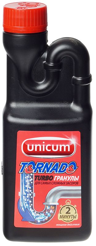 Средство для удаления засоров Торнадо UNICUM 600г средство чистящее unicum торнадо для удаления засоров гранулы