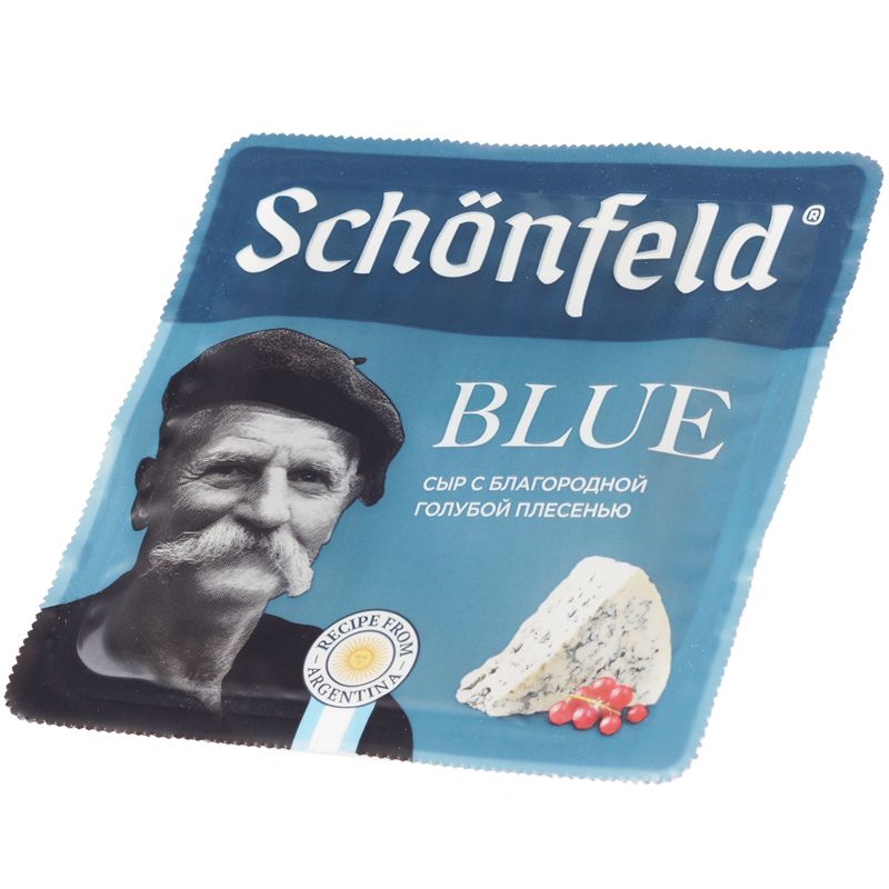 Сыр с благородной голубой плесенью Schonfild Blue 54% жир. 100г сыр мягкий kaseschloss lowenburg с благородной голубой плесенью 50% кг