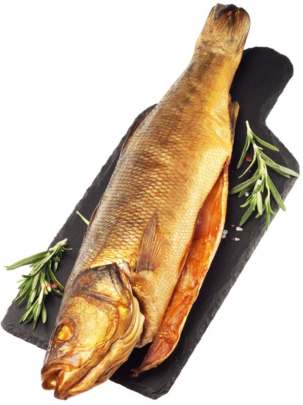 Сибас горячего копчения потрошеный ~300г рыба сибас кг