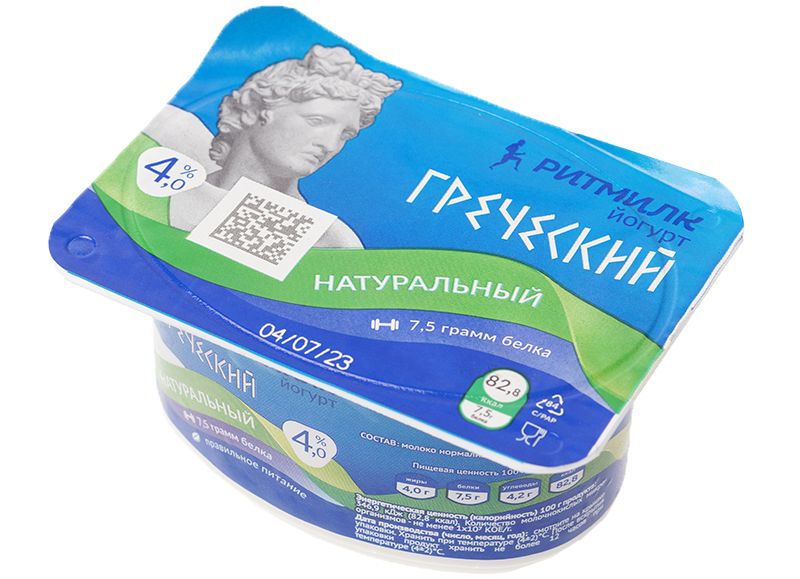 Йогурт Греческий натуральный 4% жир. 120г 23888