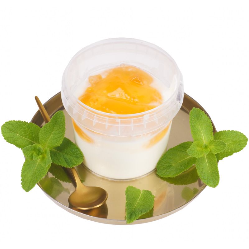 Йогурт Греческий с персиковым вареньем 5% жир. Деликатеска 200г йогурт греческий натуральный 4% жир 120г
