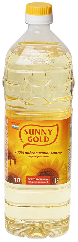 Масло подсолнечное рафинированное дезодорированное Sunny gold 1л