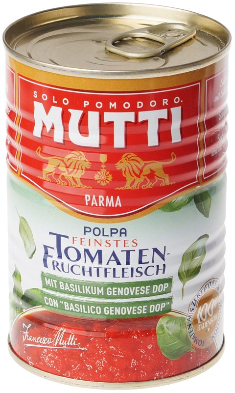 Помидоры с базиликом Mutti 400г томаты еко в томатном соке 680 г