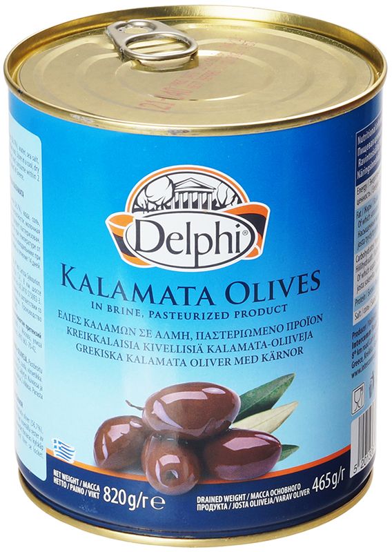 Оливки с косточкой Каламата в рассоле Греция 820г маслины каламата delphi с косточкой в рассоле 700 г
