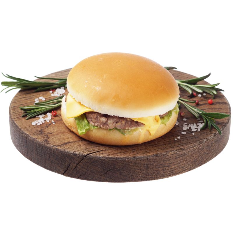 Бургер классический с говяжьей котлетой Деликатеска 162г семена салат вишнёвая дымка