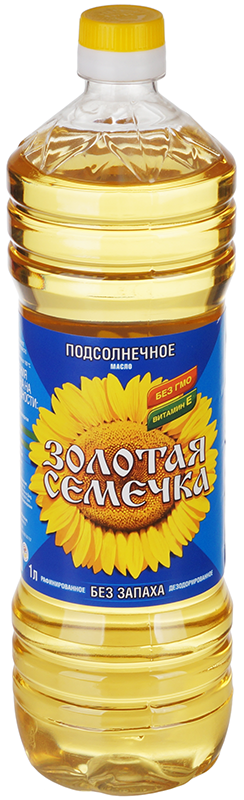 Масло подсолнечное рафинированное Золотая Семечка 1л масло подсолнечное bunge pro 1л подсолнечное рафинированное дезодорированное