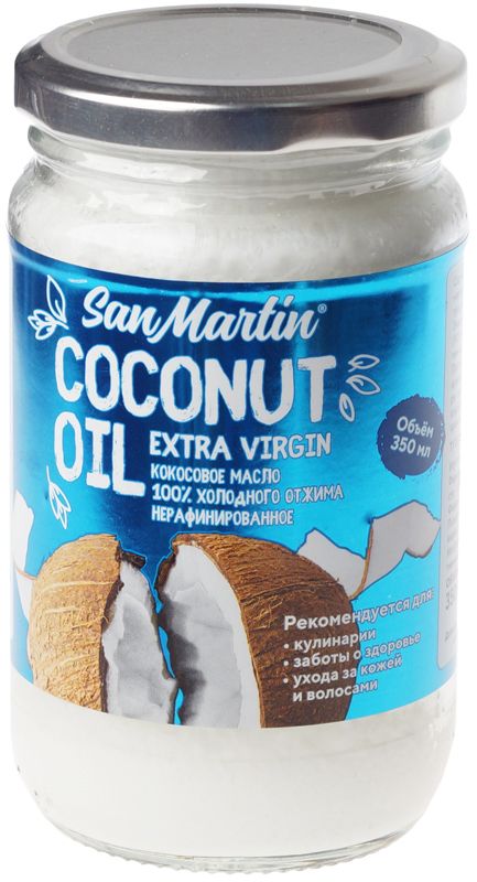 Масло кокосовое нерафинированное Extra Virgin 350мл масло кокосовое aroy d extra virgin 180 мл