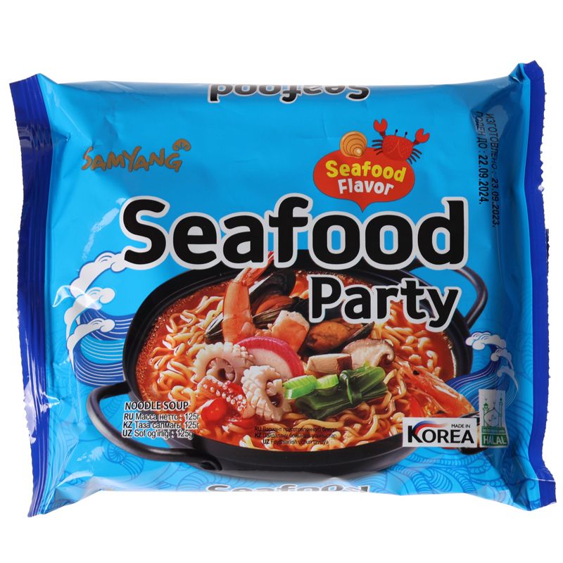 Суп-лапша быстрого приготовления Seafood Party со вкусом морепродуктов 125г суп быстрого приготовления дачный суп куриный вес
