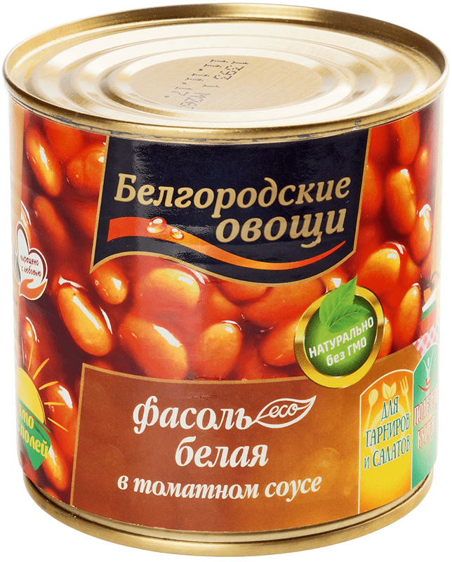 Фасоль белая в томатном соусе Белгородские овощи 400г фасоль белая 6 соток в томатном соку 400г