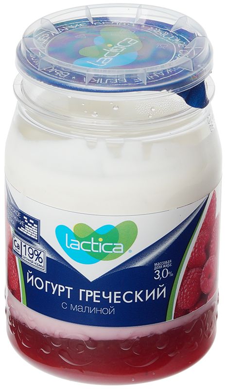 Йогурт Греческий с малиной 3% жир. 190г