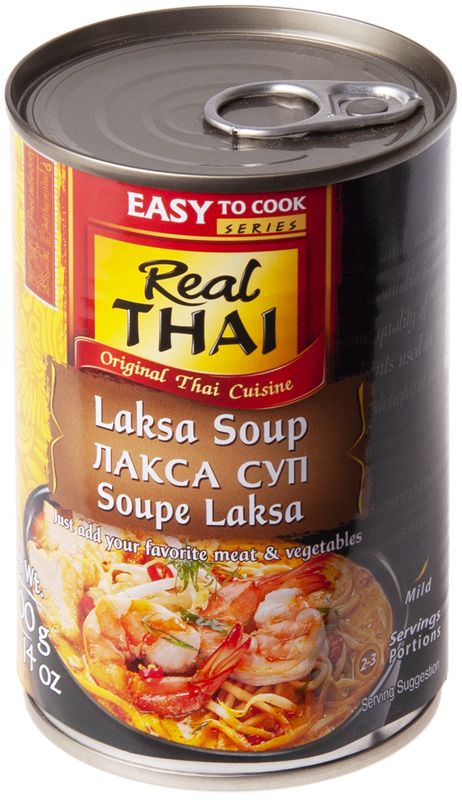 готовое первое блюдо суп том ям zlatoust с морепродуктами 300 г Суп Лакса Real Thai 400г