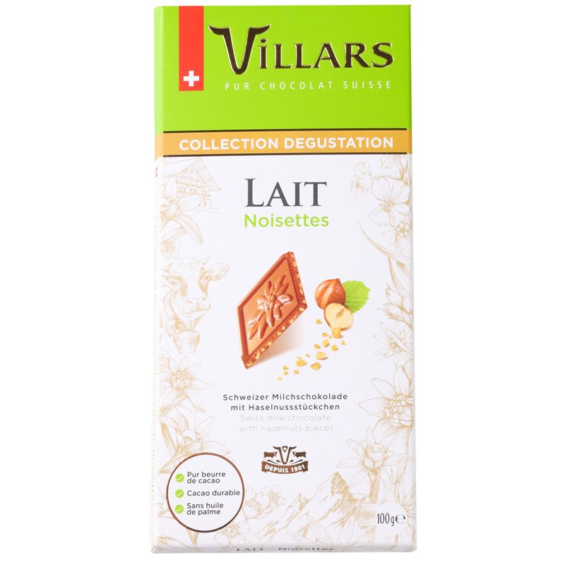 Шоколад Villars молочный с дробленым фундуком 100г