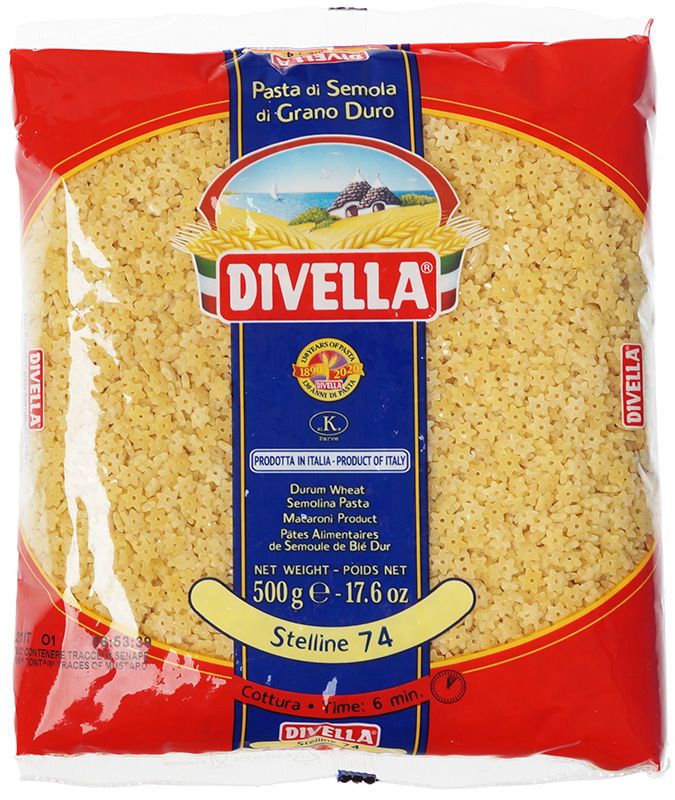 Макаронные изделия Стеллине из твердых сортов пшеницы Divella Италия 500г тесто для лазаньи 109 из твердых сортов пшеницы divella 500г