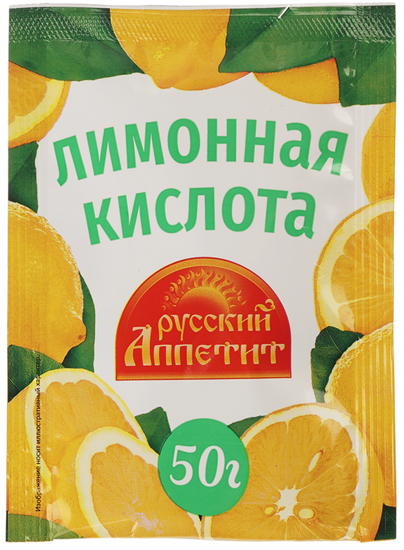 лимонная кислота приправыч 50г Лимонная кислота Русский Аппетит 50г