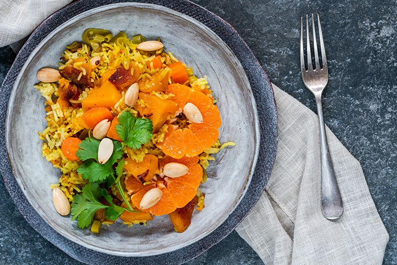 Запеченный тыквенный плов