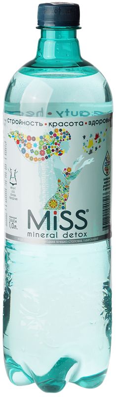 Вода лечебно-столовая Miss Mineral Detox газированная Стэлмас 1л вода стэлмас mg минеральная газированная 1л