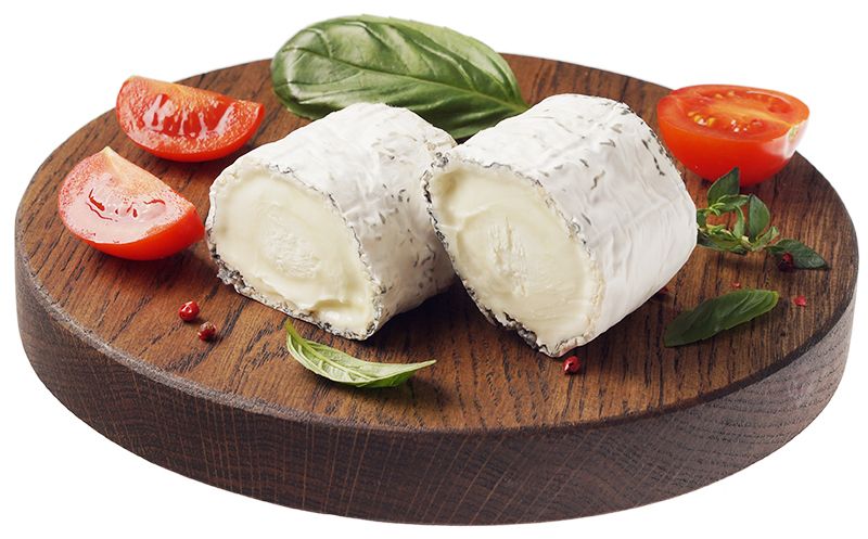 сыр творожный шевр пикантный из козьего молока 45 60% жир деликатеска 150г Сыр Мон Флер с белой плесенью из козьего молока кусок 50% жир. ~100г