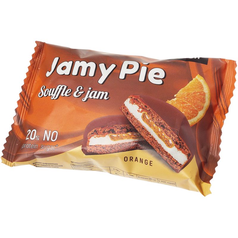 Печенье Ёбатон Jamy Pie Souffle and Jam Апельсин 60г протеиновое печенье ёбатон jamy pie souffle and jam ё батон 60г вкус шоколадный крем