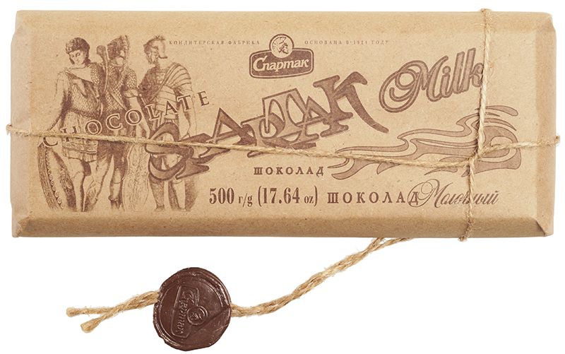 Шоколад молочный Спартак 35% какао 500г