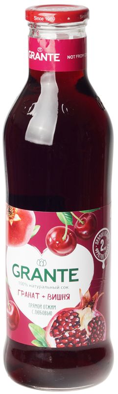 Сок гранатово-вишневый прямого отжима осветленный Grante 750мл
