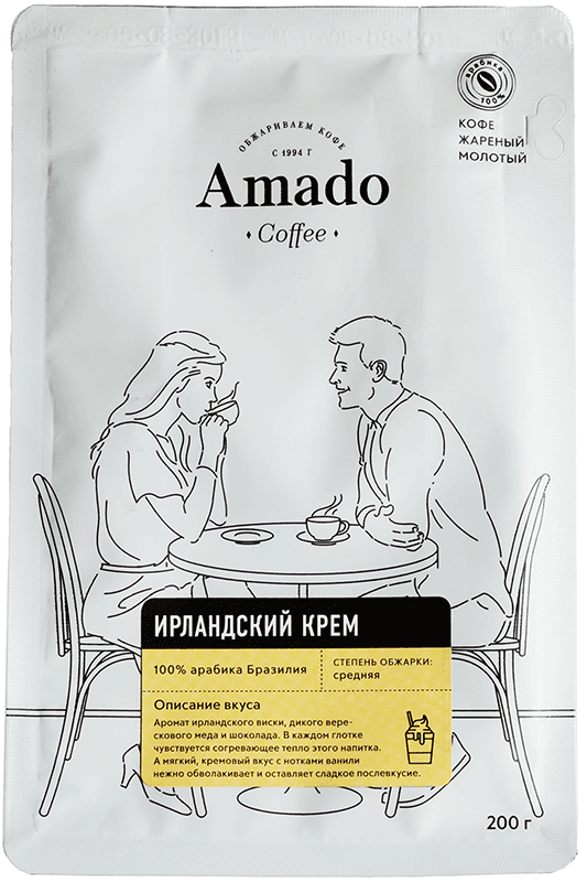 Кофе Амадо Ирландский крем 200г кофе amado миндаль и шоколад молотый 200г