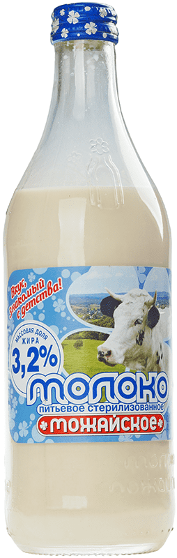 Молоко Можайское 3.2% жир. стерилизованное 450мл
