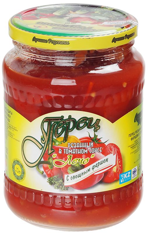 Перец резаный в томатном соусе с овощным фаршем Лечо Лучшие рецепты 670мл цена и фото