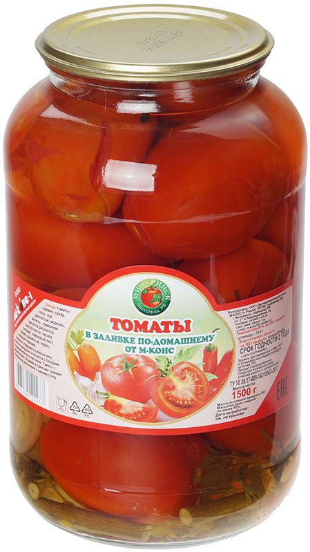 Помидоры в заливке по-домашнему 1.5кг томаты в заливке по домашнему 720г
