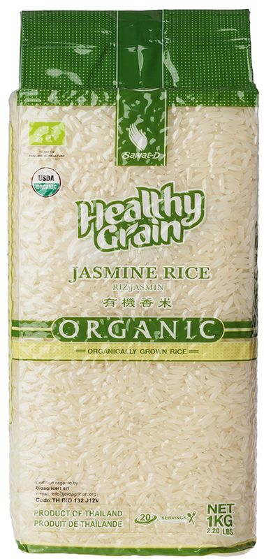 Рис Жасмин белый органический длиннозерный шлифованный SAWAT-D Таиланд 1кг рис