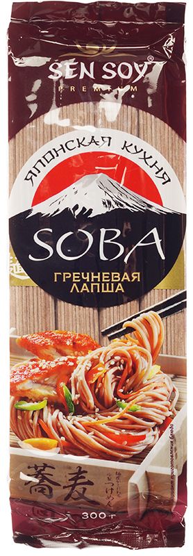 Лапша гречневая Соба Sen Soy 300г макаронные изделия лапша гречневая soba sen soy premium 300 г