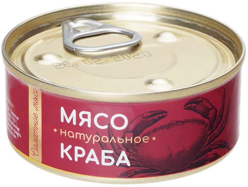 Краб салатное мясо натуральное в солевой заливке 100г мясо осьминога русское море в заливке 180 г