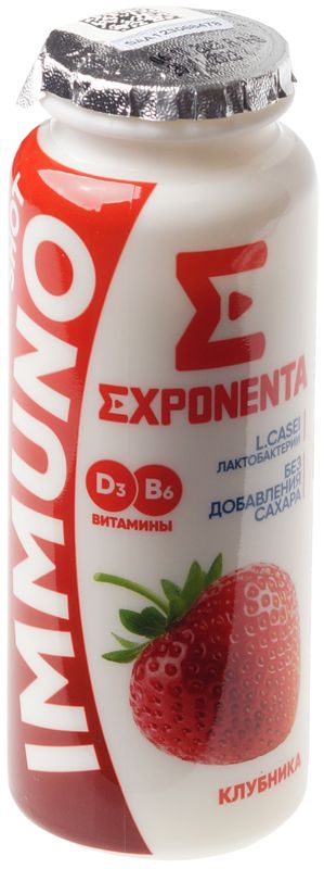 Продукт кисломолочный Exponenta Иммуно Шот Клубника 100г напиток кисломолочный exponenta immuno shot манго 2 5% 100 г