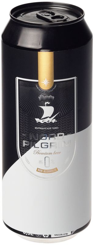 Пиво безалкогольное Nord Pilgrim светлое фильтрованное непастеризованное 500мл