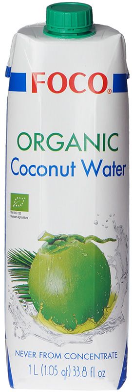 Кокосовая вода Foco без сахара 1л кокосовая вода с соком ананаса foco 330 мл